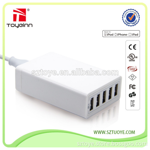 50W 5 port universal quick charge 3.0 usb wall charger desktop charger